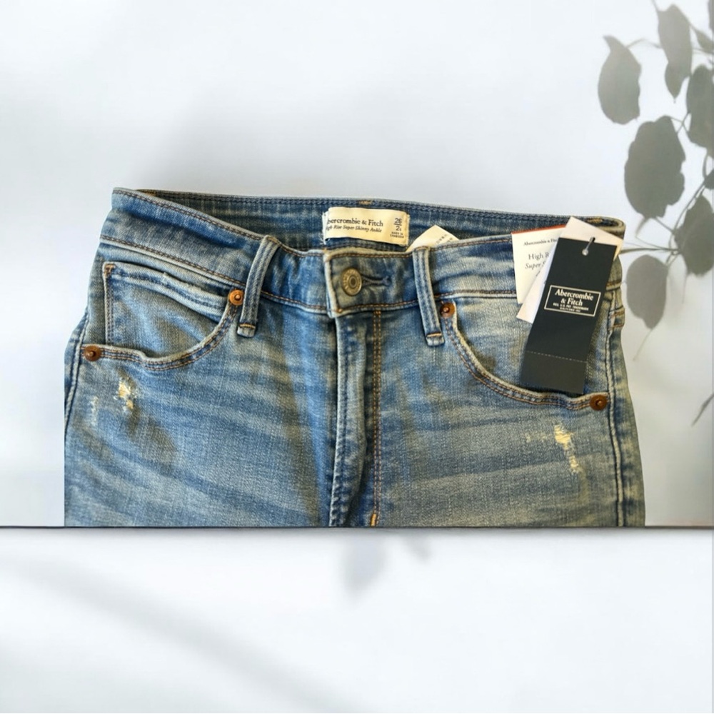 Abercrombie & Fitch High Rise Super Skinny Ankle Womens Jeans Size 26 - Picture 3 of 11